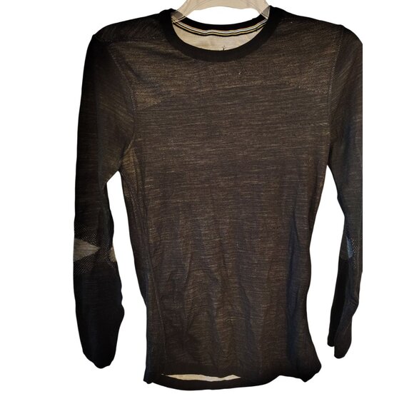 Smartwool Intraknit 200 Men's Medium Thermal Base Layer Shirt Top Gray Black - Picture 1 of 5